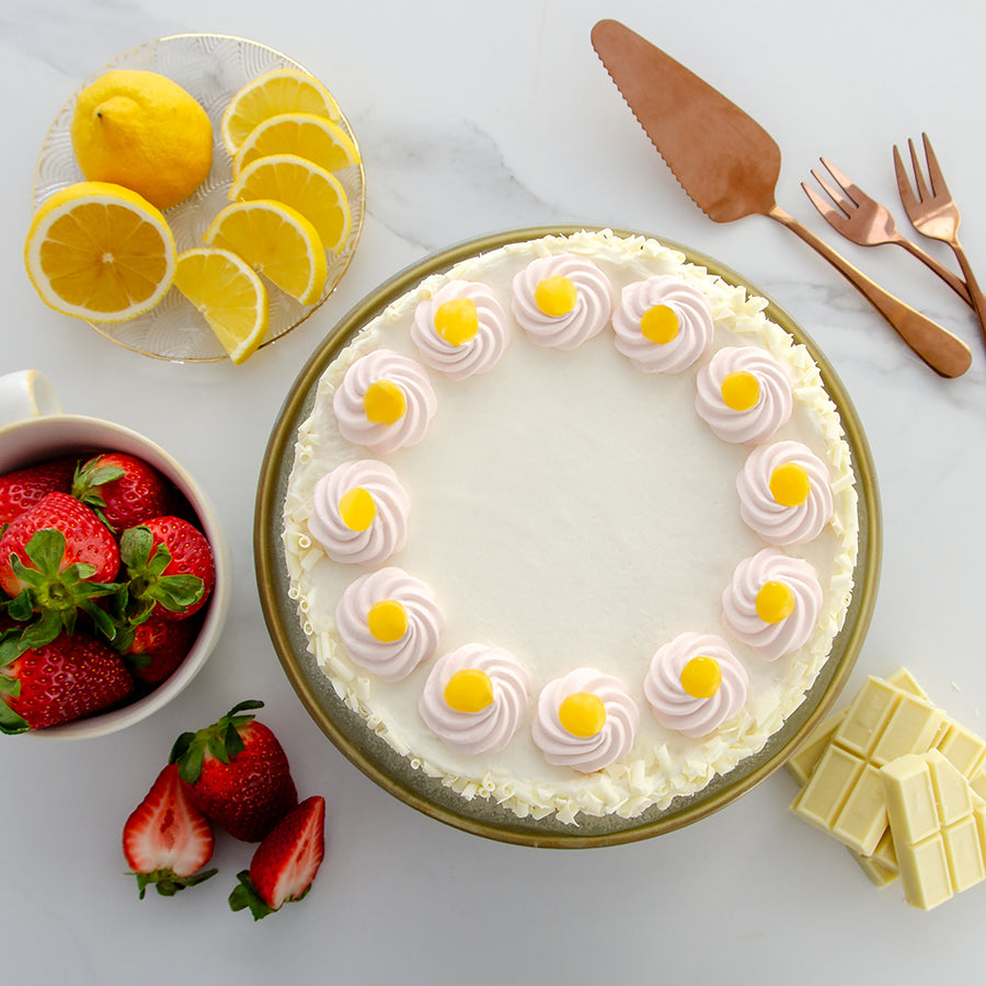 Gâteau velouté aux fraises et au citron